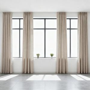 Dark Taupe Thick Linen Semi Sheer Curtains 108 Inches Long, Privacy Sliding Glass Door Curtains & Drapes, Modern Vintage Window Treatments Pinch Pleat Floor to Ceiling Curtain with Hooks (50"W x 108"L (Pack of 2))