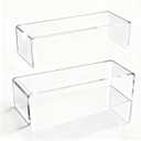 2-Pack Acrylic Medicine Cabinet Organizer, Clear Bathroom Shelves with 2 Non-Slip Pads for Vanity & RV Storage (2 x 11.4x3x3.7in)