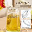 2 x Oil Spray Bottle, 2 in 1 Oil Dispenser and Oil Sprayer, 16 oz Premium Glass Oil Sprayer for Cooking, Food Grade Oil Spray Bottle for Air Fryer, Salad, BBQ (Beige)