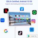 22-Inch Portable TV on Wheels, 1080p Portable Touch Screen Monitor, Android15, EDLA-Certified, Full Swivel Rotation, Smart Rolling TV Built-in 13MP Camera, Built-in Battery(6-8H), 6+128G