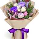 Bloom's Diary Preserved Flowers Bouquet, Flowers for Delivery Prime, Birthday Gifts for Women, Wife, Mother, Her (Purple)