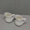 Gurygo 2 Pack 4 Oz Classic White Ceramic Small Creamer Pitcher with Handle- Fine Porcelain Small Milk Pitcher - Ceramic Creamer Container for Coffee Milk Sauces Salad, Microwave & Freezer Safe