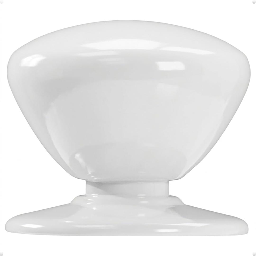 trust4care 4-Pack Extra Large White Bi-fold Closet Dummy Door Knobs with Wide Base, 1-3/5 Inch Pantry Wardrobe Dresser Kitchen Cabinet Pull Doorknobs, Bifold Sideboard Drawer Handles