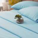 SONORO KATE Bed Sheet Set Super Soft Microfiber 1800 Thread Count Luxury Egyptian Sheets 16-Inch Deep PocketWrinkle and Hypoallergenic-4 Piece (Spa Blue, King)