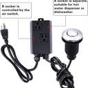 Garbage Disposal Air Switch Kit Dual Outlet Sink Top Waste Disposal Stainless Steel Brushed Nickel On/Off Air Button Food and Waste Disposals Part by Etoolcity, Dual Outlet Short/2'', Stainless Steel Brushed