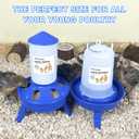 Chick Feeder and Waterer Set with 3 Adjustable Height, Scoop, 0.4Gal Top Fill Chick Feeder and 0.4Gal Waterer Anti-Drown for Raising Chicks in Brooder Blue