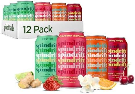 Spindriift Sparkling Flavored Water Variety Pack, Made With Real Squeezed Fruit, 12 Fl Oz Cans (Pack Of 12), Best By: 06/02/26