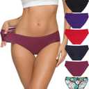 ALTHEANRAY Women’s Seamless Hipster Underwear No Show Panties Soft Stretch Bikini Underwears Multi-Pack (XL)