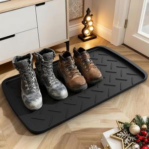 TonTool Boot Trays Heavy Duty Rubber Mat with Lip, Waterproof Shoe Mat Tray for Entryway Shoe Tray Multi-Purpose for Indoor or Outdoor 27.56 x 15.75inch