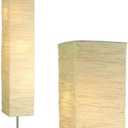 Adesso Three Light Floor Lamp  Natural Wood Base & Adjustable Brightness  Perfect Lighting for Bedroom, Living Room and Corner Decor, Beige