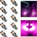 10 PCS Car LED Light Bulbs, 12V Auto 6000K Bright Dome Side Wedge Light LED Bulb, T10-5730-8SMD LED Vehicle Light Standard Replacement for 194 W5W 501 2921, Car Accessories (Pink Purple)