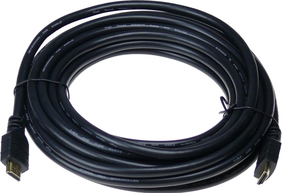 GE 25ft 4K HDMI 2.0 Cable with Ethernet, Gold-Plated Connectors, Black, 48723