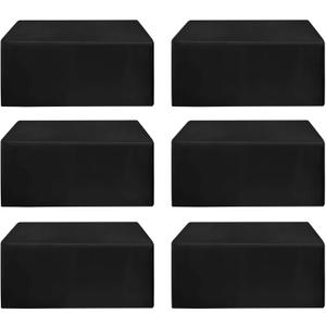 HolidayIdeas Fitted Table Clothes, 6 Pack - 48 x 24 Inch - Black Rectangle Tablecloths for 4 Foot Tables, Fabric Table Cover Protector for Parties, Holiday Dinner, Wedding, Trade Show