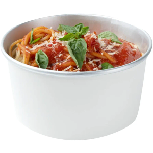 Restaurantware-Foil Lux 33.4 Ounce Take Out Containers, 50 Insulated Foil Lining Food Container - Greaseproof, White Paper To Go Food Containers, For Hot Or Cold Foods, Lids Sold Separately