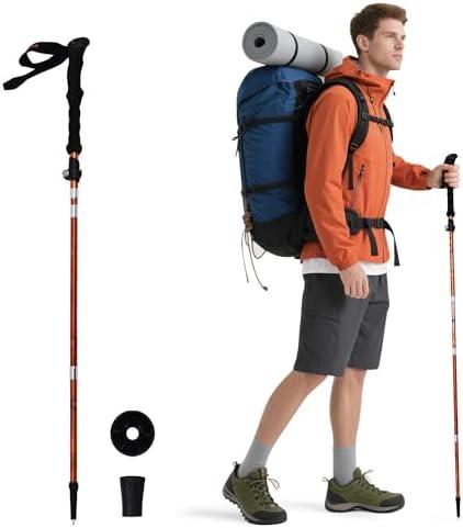 Trekking Poles Collapsible Hiking Poles - Trekking Sticks with Quick Lock System Lightweight for Hiking, Camping