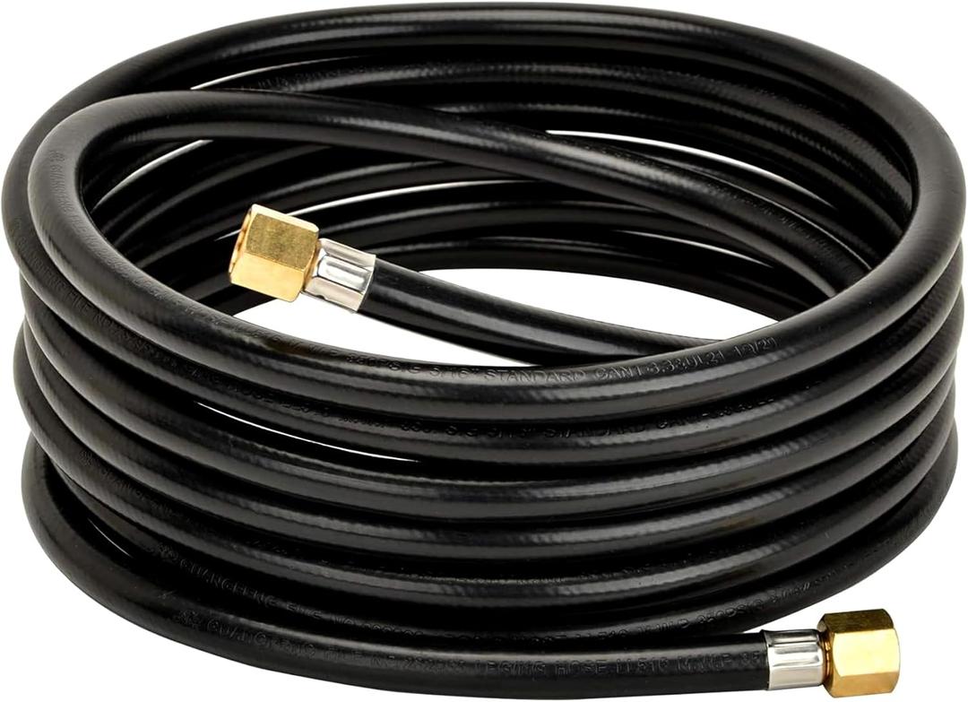 only fire 18Ft Propane Propane Hose Extension with Both 3/8" Female Flare, Flexible Hose Assembly for Most Gas Grill, RV, Heater, Generator, and Fire Pit Table