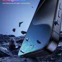 Lamicall Screen Protector for iPhone 15 Pro Max - [No White Edge] 2Pack, with Easy Mount Frame, Screen Protective Film, Anti-Fingerprint Protective Tempered Glass, Anti-Scratch, 9H