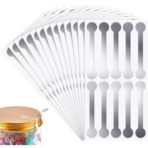 Fulmoon 200 Pcs Silver Security Food Tamper Evident Label Stickers Tamper Proof Tape 0.5 x 2.9 Resistant Stickers As Proof Labels Seal Bottle Sealing Tape for Jars Bottles Envelopes Takeouts