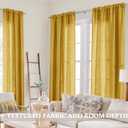 Yellow Sheer Curtains 63 Inch Length 2 Panels Boho Semi Privacy Light Filtering Drapes for Living Room,Faux Linen Window Curtins/Bedroom 63 Inches Long,Mustard Gold