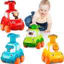 4 PCS Inertia Animal Car for 1 Year Old Boy and Girl|Toddler Toys Age 1-2|1 Year Old Boy Gifts for 1st Birthday|Baby Toys 12-18 Months
