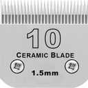 Detachable Pet Dog Grooming Clipper Ceramic Blade,Compatible with Andis Size 10 Cut Length 1/16"(1.5mm),Compatible with Oster A5,Wahl KM10 Series Clippers (Silver)
