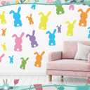 Resurhang 2 Pcs Large Easter Bunny Stencils 5 Sizes Reusable Rabbit Stencil Drawing Template for Painting on Window, Floor, DIY Crafts, Doormats, Paper, Wall, Party Decor