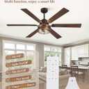 60 Inch Farmhouse Ceiling Fan with Lights and Remote,Oil Bronze