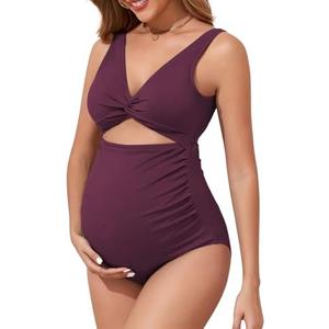 Century Star Maternity Swimsuit One Piece for Women Pregnancy Bathing Suit High Waist Maternity Swimwear, XL