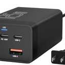 125W GaN 5-Port USB Charger,USB Fast Charging Station,Multi Ports Charging Hub with LED Display,Compatible with iPhone15/14/Pro/13/12,Galaxy S23/S22/S21, Note 20 Ultra, LG, HTC, and More