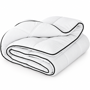 Goose Feather Down Fiber Comforter Duvet Insert King
All Season 100% Cotton Cover, Medium Warmth Luxury Hotel Bedding Comforter, Breathable Ultra Soft White 106 x 90 In