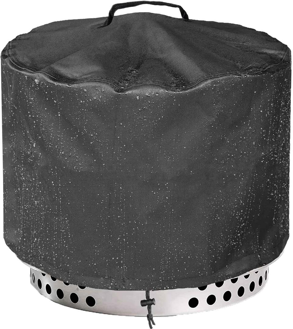 WICKTICK 21 Inch Round Fire Pit Cover for Solo Stove Bonfire 2.0, 600D Heavy Duty Waterproof Firepit Accessories for Outdoor Camping, All-Weather Resistant