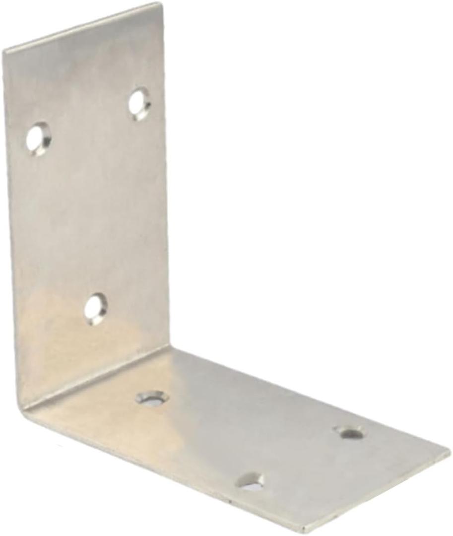 10pcs Angle Brace L Joint Right Angle Bracket Fastener, L Bracket Stainless Steel Hardware Bracket for Screwing Wooden Frames, Tables, Chairs, Beds(86*86*48mm)