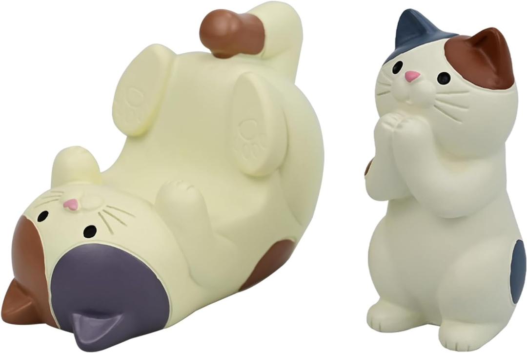 Cat-Shaped Phone Stand and Eyeglass Frames Animal Resin Gifts for Cat Lovers, Home & Office Fashion Accessories (White)