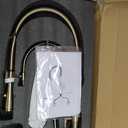 Copper Kitchen Faucet, Single Handle, 360 Swivel High Arc Kitchen Sink Faucet, Brushed Gold Pull Down Kitchen Faucet Solid Brass Handle