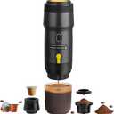 Portable Espresso Maker with Intelligent Anti-Dry Burn,25Bar Self-Heating 7Min Electric Mini Coffee Maker, compatible with NS/DG Capsules & Ground Coffee for Travel, RV, Office & Home