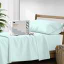 Mayfair Linen 500 Thread Count Twin Cotton Sheets - 3 PC Twin Size Bed Sheet Set Cotton (Sea Foam), Soft, Cooling, Sateen Hotel-Quality 16" Deep Pocket Bedsheet for Hot Sleepers (Fits 18" Mattress)