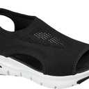 Skechers Women's Arch Fit - City Catch Womens Knit Slip-On Sandals (9, Black)