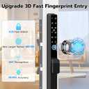Sliding Door Lock, Smart Door Lock with Fingerprint RFID Keypad Bluetooth App Control, Electronic Biometric Digital Code with Double Hook for Thickness 22~110mm, Keyless Entry Patio Door Lock