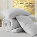 Bedsure Queen Comforter Set, Light Grey Soft Prewashed Bedding for All Seasons, 3 Pieces GentleSoft Bed Set, 1 Lightweight Comforter (90"x90") and 2 Pillowcases (20"x26")
