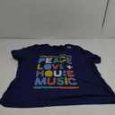 House Music T-Shirt: EDM DJ Shirt, Peace, Love & House Music T-Shirt 4X, Navy Blue