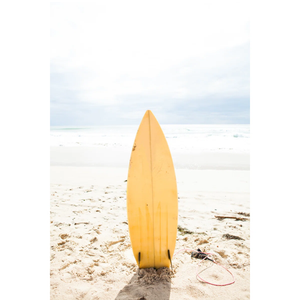 Surfboard Standing Upright In Sand " by Elinamanninen
