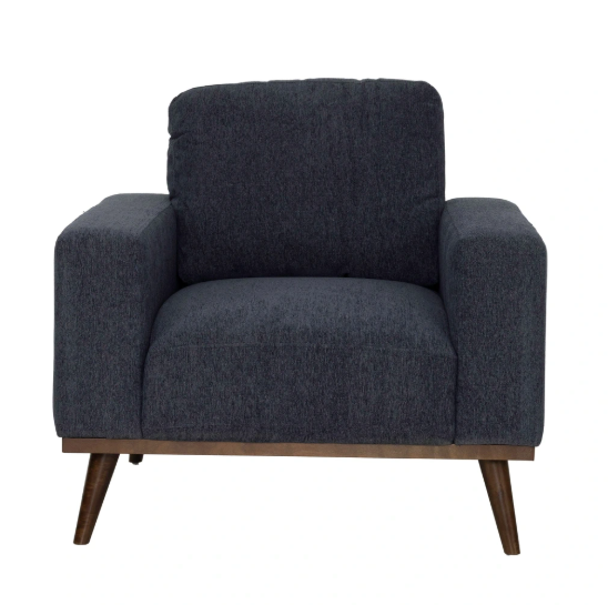 Emerald Home Heath Navy Blue Accent Chair, 29" H x 30" W x 37" L