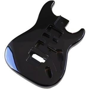 JD.Moon Electric Guitar Body For Fender ST Strat Guitar Accessory DIY Double Locking Tremolo Black Poplar Wood