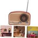 HANABASS Miniature Vintage Radio Model Tiny Retro Radio Craft for Dollhouse Decor for Living Room Restaurant and Playhouse Accessories