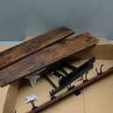 Evermagin 29" Coat Rack Wall Mount with Shelf, 4 in 1 Coat and Key Hanger with 11 Metal Hooks, Entryway Wall Mounted Shelf with Mail Holder for Living Room, Bedroom, Rustic Brown