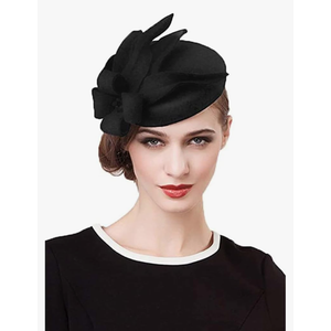 Wool Felt Flower Elegant Fedora Hats Women Fascinators Wedding Hat Pillbox Hats Formal Church Derby Dress Fedoras