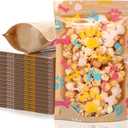 200 Pcs Dog Treat Bags for Homemade Treats Paw Patterns Kraft Treat Bags, Stand up Resealable Pouches with Clear Window Zipper Closure Pouches for Pet Candy Cookies Food(6.3 x 9.5 Inches)