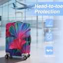 FOREVER QUEEN Colorful Flower Luggage Cover Suitcase Protector Suitcase Cover Anti-Scratch,Stretchable Bag Cover Washable Durable Polyester