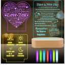 Friendship Gift for Women, 3D Illusion Lamp for Bestie, Wife, Best Friend Birthday Graduation Gifts for Women Daughter & BFF Birthday Holiday, 7 Colors+3 Modes, Dimmable