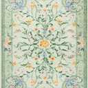 Morebes Green Floral 8x10 Area Rug for Living Room, Washable Non Slip Bedroom Rug, Soft Low Pile Carpet for Kids Nursery Office Dining Room Playroom Decor (Sage Green 8'x10')